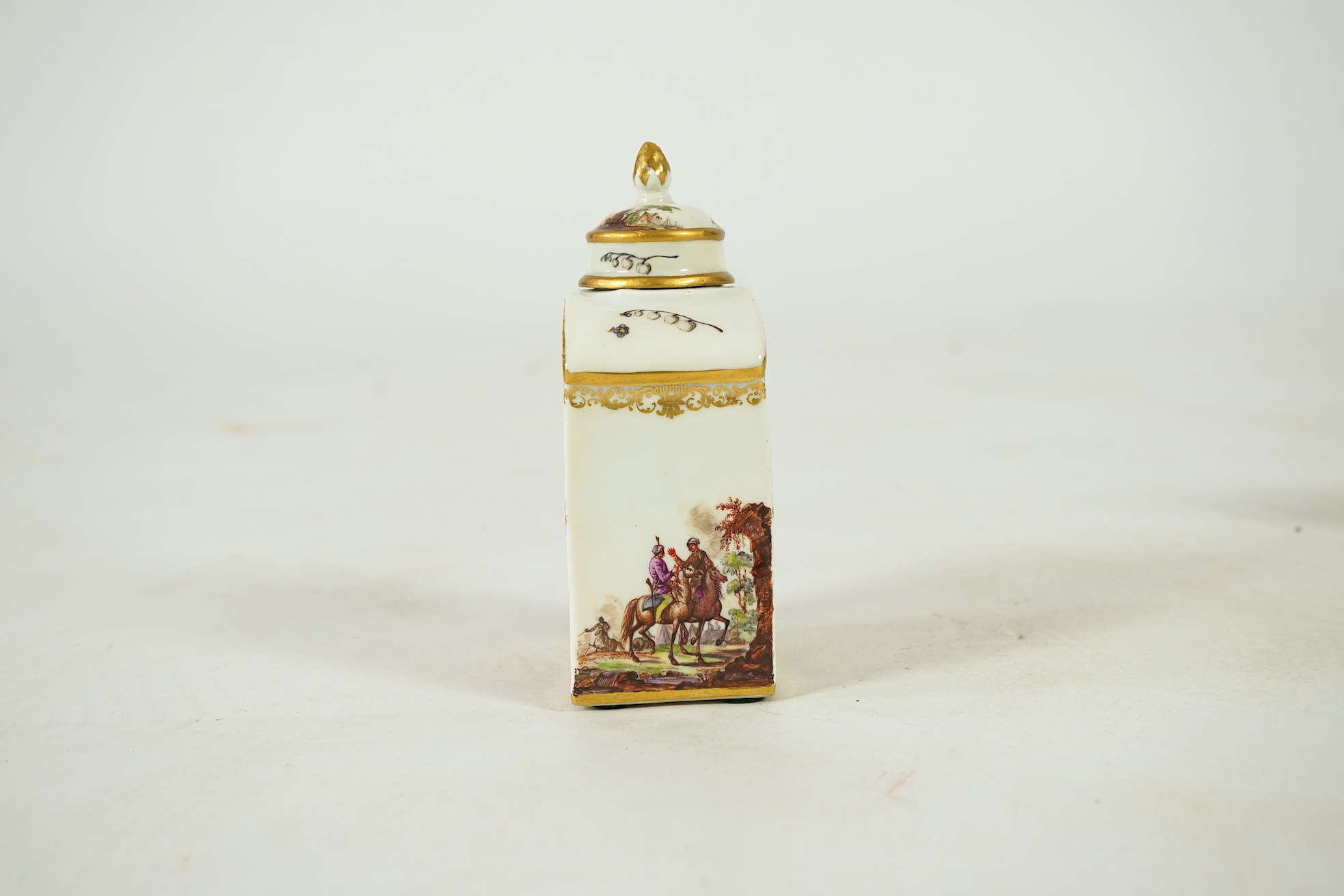 A Meissen tea caddy and domed cover, c.1740